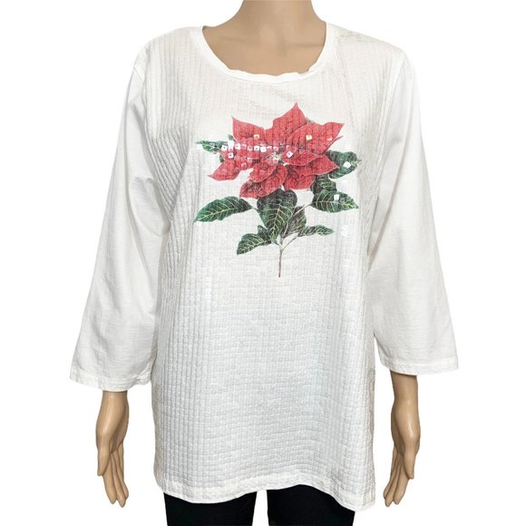 Catalog favorites top blouse embellished rose long - Picture 1 of 8